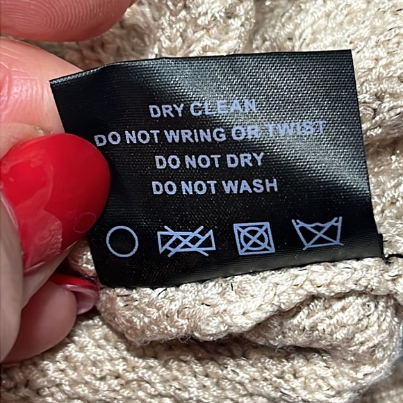 Colleen Lopez BEIGE tan shiny knit hook Cardigan sweater ruffles 3/4 sleeves 3X - Picture 14 of 15